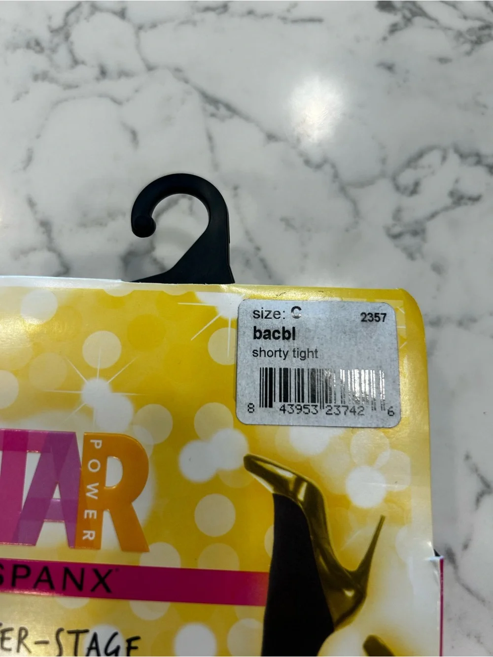 NWT Spanx Star Power Black Shorty Shaping Tights Size C